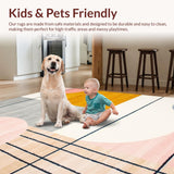 Ultra Soft Area Rug, Non Slip, Stain Resistant, Washable Area Rugs for Living Room, Bedroom, Contemporary Nordic Blocks With Avant Garde Graphic Design(Gray)
