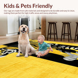Ultra Soft Area Rug, Non Slip, Stain Resistant, Washable Area Rugs for Living Room, Bedroom, Striking Ethnic Tiger Print Aesthetic(Gold)