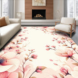Ultra Soft Area Rug, Non Slip, Stain Resistant, Washable Area Rugs for Living Room, Bedroom, Lush Garden-Inspired Modern Decor(Pink)