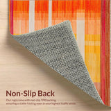 Ultra Soft Area Rug, Non Slip, Stain Resistant, Washable Area Rugs for Living Room, Bedroom, Artful Bright Tiled Composition(Orange)