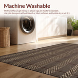 Ultra Soft Area Rug, Non Slip, Stain Resistant, Washable Area Rugs for Living Room, Bedroom, Trendy Abstract Diamond Layout(Brown)