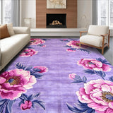 Ultra Soft Area Rug, Non Slip, Stain Resistant, Washable Area Rugs for Living Room, Bedroom, Modern Elegant Circular Aesthetic(Purple)