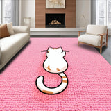 Ultra Soft Area Rug, Non Slip, Stain Resistant, Washable Area Rugs for Living Room, Bedroom, Irregular Tufted Cat Shaped Area Rug Decor(Pink)
