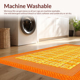 Ultra Soft Area Rug, Non Slip, Stain Resistant, Washable Area Rugs for Living Room, Bedroom, Elegant Vibrant Softness Blend(Orange)