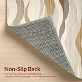 Ultra Soft Area Rug, Non Slip, Stain Resistant, Washable Area Rugs for Living Room, Bedroom, Luxurious Beige Curved Patterns(Beige)