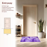 Ultra Soft Area Rug, Non Slip, Stain Resistant, Washable Area Rugs for Living Room, Bedroom, Stylish Cozy Gradient Motif(Purple)