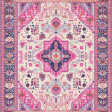 Ultra Soft Area Rug, Non Slip, Stain Resistant, Washable Area Rugs for Living Room, Bedroom, Whimsical Colorful Lattice Style(Pink)