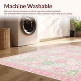 Ultra Soft Area Rug, Non Slip, Stain Resistant, Washable Area Rugs for Living Room, Bedroom, Charming Pastel Egg Motif(Pink)