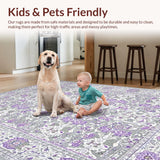 Ultra Soft Area Rug, Non Slip, Stain Resistant, Washable Area Rugs for Living Room, Bedroom, Elegant Abstract Curved Design(Gray)