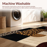 Ultra Soft Area Rug, Non Slip, Stain Resistant, Washable Area Rugs for Living Room, Bedroom, Luxurious Exotic Print Statement(Black)