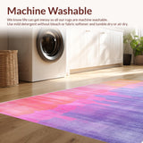 Ultra Soft Area Rug, Non Slip, Stain Resistant, Washable Area Rugs for Living Room, Bedroom, Whimsical Colorful Ombre Pattern(Pink)