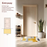 Ultra Soft Area Rug, Non Slip, Stain Resistant, Washable Area Rugs for Living Room, Bedroom, Sophisticated Muted Color Harmony(Gold)