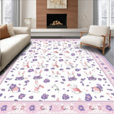 Ultra Soft Area Rug, Non Slip, Stain Resistant, Washable Area Rugs for Living Room, Bedroom, Rustic Multicolor Nature Theme(White)
