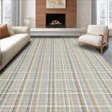 Ultra Soft Area Rug, Non Slip, Stain Resistant, Washable Area Rugs for Living Room, Bedroom, Chic Vintage Checkered Motif(Beige)