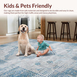 Ultra Soft Area Rug, Non Slip, Stain Resistant, Washable Area Rugs for Living Room, Bedroom, Minimalistic Grey Diamond Arrangement(Gray)