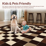 Ultra Soft Area Rug, Non Slip, Stain Resistant, Washable Area Rugs for Living Room, Bedroom, Elegant Brown Beige Area(Brown)