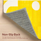 Ultra Soft Area Rug, Non Slip, Stain Resistant, Washable Area Rugs for Living Room, Bedroom, Playful Modern Geometric Motif(Yellow)