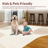 Ultra Soft Area Rug, Non Slip, Stain Resistant, Washable Area Rugs for Living Room, Bedroom, Muted Beige with Boho and Warm Neutral Color Variations(Beige)