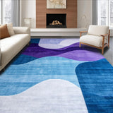 Ultra Soft Area Rug, Non Slip, Stain Resistant, Washable Area Rugs for Living Room, Bedroom, Contemporary Color Fusion Design(Purple)