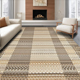 Ultra Soft Area Rug, Non Slip, Stain Resistant, Washable Area Rugs for Living Room, Bedroom, Rustic Multi-Colored Woven Texture(Beige)