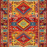 Ultra Soft Area Rug, Non Slip, Stain Resistant, Washable Area Rugs for Living Room, Bedroom, Artistic Colorful Patchwork Motif(Red)