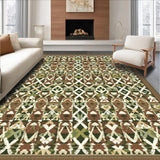 Ultra Soft Area Rug, Non Slip, Stain Resistant, Washable Area Rugs for Living Room, Bedroom, Artful Ogee Motif with Depth(Brown)