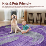 Ultra Soft Area Rug, Non Slip, Stain Resistant, Washable Area Rugs for Living Room, Bedroom, Trendy Lush Purple Watercolor(Purple)