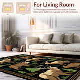 Elegant Earthy Leaf Motif(Black)