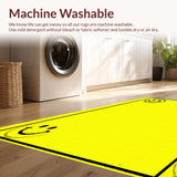 Ultra Soft Area Rug, Non Slip, Stain Resistant, Washable Area Rugs for Living Room, Bedroom, Retro Inspired Smiley Vibe(Yellow)