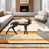 Ultra Soft Area Rug, Non Slip, Stain Resistant, Washable Area Rugs for Living Room, Bedroom, Trendy Earthy Antelope Aesthetic(Beige)