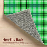 Ultra Soft Area Rug, Non Slip, Stain Resistant, Washable Area Rugs for Living Room, Bedroom, Warm Cottage Style Lattice Feel(Green)