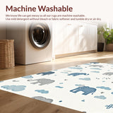 Ultra Soft Area Rug, Non Slip, Stain Resistant, Washable Area Rugs for Living Room, Bedroom, Contemporary Whimsical Animal Art(White)