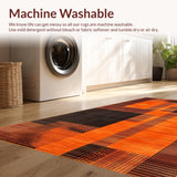 Ultra Soft Area Rug, Non Slip, Stain Resistant, Washable Area Rugs for Living Room, Bedroom, Dynamic Modern Optical Design(Orange)
