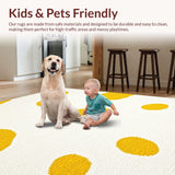 Ultra Soft Area Rug, Non Slip, Stain Resistant, Washable Area Rugs for Living Room, Bedroom, Delightful Fun Design Accent(Yellow)