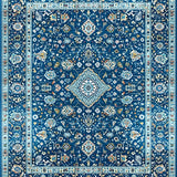Ultra Soft Area Rug, Non Slip, Stain Resistant, Washable Area Rugs for Living Room, Bedroom, Durable Blue Entryway Area Rug with Intricate Pattern(Blue)