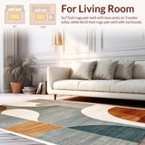 Ultra Soft Area Rug, Non Slip, Stain Resistant, Washable Area Rugs for Living Room, Bedroom, Modern Neutral Abstract Living Room Stain-Resistant Rug(Gray)