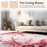 Ultra Soft Area Rug, Non Slip, Stain Resistant, Washable Area Rugs for Living Room, Bedroom, Artistic Minimalist Cherry Design(Pink)