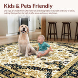 Ultra Soft Area Rug, Non Slip, Stain Resistant, Washable Area Rugs for Living Room, Bedroom, Montessori Children Floor Beige(White)