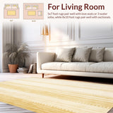 Ultra Soft Area Rug, Non Slip, Stain Resistant, Washable Area Rugs for Living Room, Bedroom, Gold with Uniform Matte Finish and Smooth Surface(Beige)
