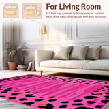 Ultra Soft Area Rug, Non Slip, Stain Resistant, Washable Area Rugs for Living Room, Bedroom, Soft Pastel Hybrid Animal Design(Pink)