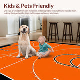 Ultra Soft Area Rug, Non Slip, Stain Resistant, Washable Area Rugs for Living Room, Bedroom, Playful Orange Graphic Design(Orange)