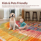 Ultra Soft Area Rug, Non Slip, Stain Resistant, Washable Area Rugs for Living Room, Bedroom, Cotton Vibrant Classroom Dining Area Rug(Orange)