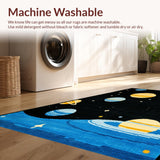 Ultra Soft Area Rug, Non Slip, Stain Resistant, Washable Area Rugs for Living Room, Bedroom, Vivid Outer Space Decorative Theme(Black)