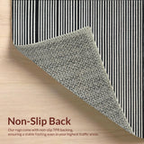 Ultra Soft Area Rug, Non Slip, Stain Resistant, Washable Area Rugs for Living Room, Bedroom, Contemporary Black & White Patio Rug Graphic Stripe Delight(Gray)