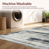 Ultra Soft Area Rug, Non Slip, Stain Resistant, Washable Area Rugs for Living Room, Bedroom, Farmhouse Style Black White Rug:  Woven Entryway Accent(Gray)