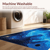 Ultra Soft Area Rug, Non Slip, Stain Resistant, Washable Area Rugs for Living Room, Bedroom, Abstract Galaxy Living Room Non-Slip Space Rug(Blue)