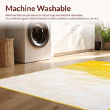 Ultra Soft Area Rug, Non Slip, Stain Resistant, Washable Area Rugs for Living Room, Bedroom, Artistic Yellow and White Fusion(Yellow)