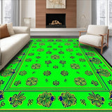 Ultra Soft Area Rug, Non Slip, Stain Resistant, Washable Area Rugs for Living Room, Bedroom, Rustic Multi-Color Clover Motif(Green)