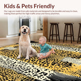 Ultra Soft Area Rug, Non Slip, Stain Resistant, Washable Area Rugs for Living Room, Bedroom, Stylish Beige Leopard Textures(Beige)