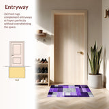Ultra Soft Area Rug, Non Slip, Stain Resistant, Washable Area Rugs for Living Room, Bedroom, Modern Vibrant Abstract Design(Purple)